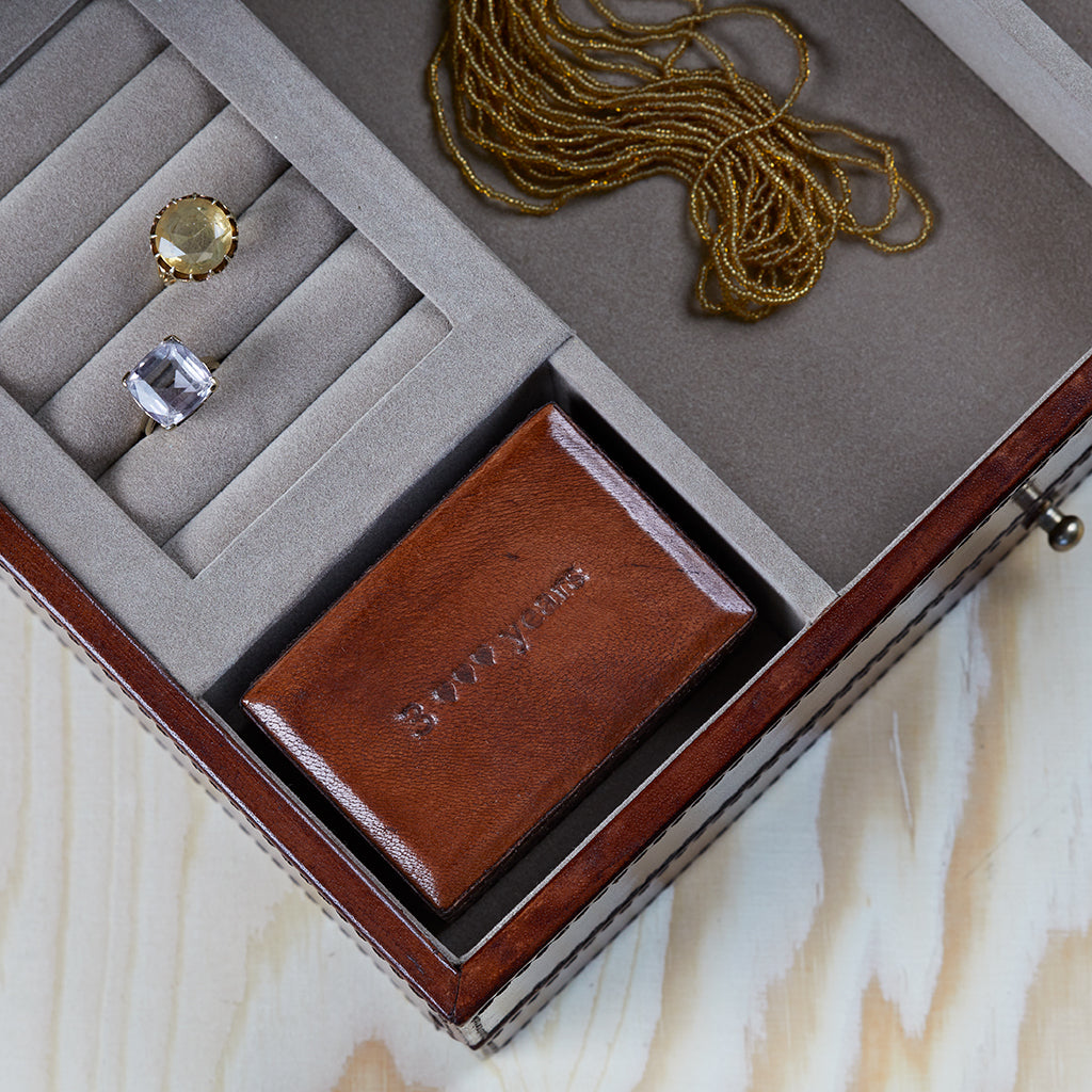 classic jewellery box with travel cufflink box inside