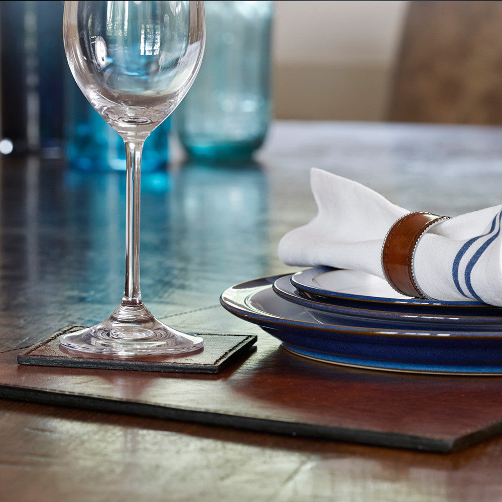 placemats on bare wood table