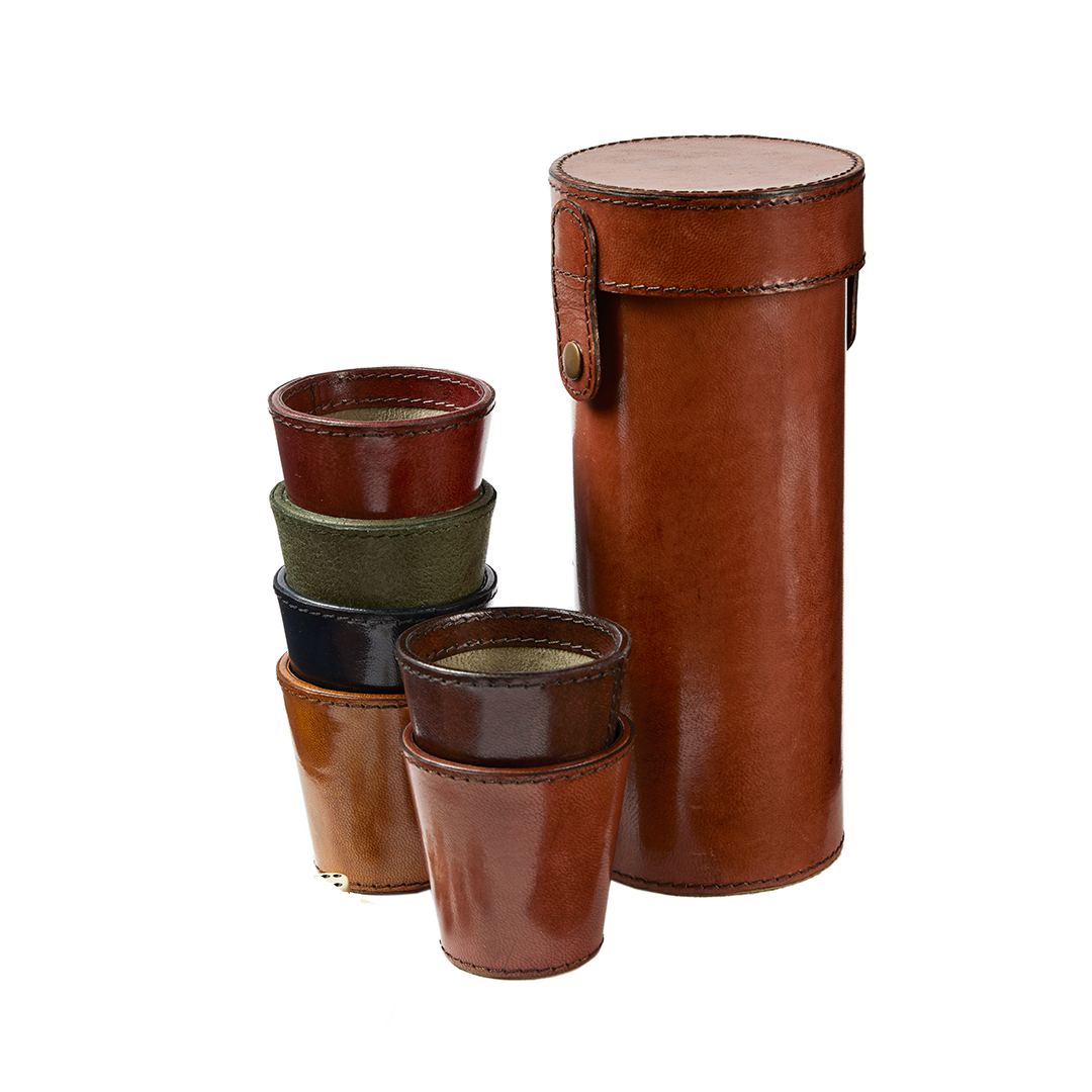 leather stacked perudo game set