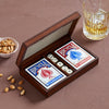 Personalised leather playing card and dice box 
